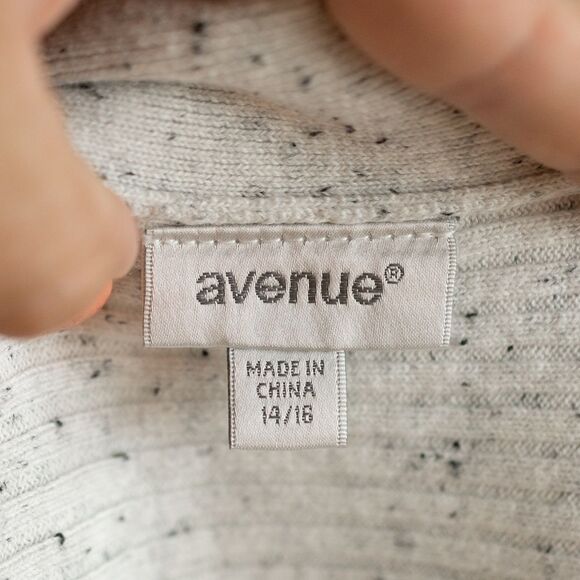 Avenue Gray Speckled‎ Open Front Sweater size 14/16 - Picture 12 of 13